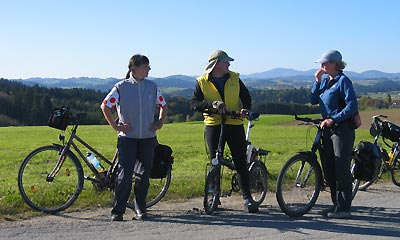 beim Abfahren der Routen Radfahrer unterwegs